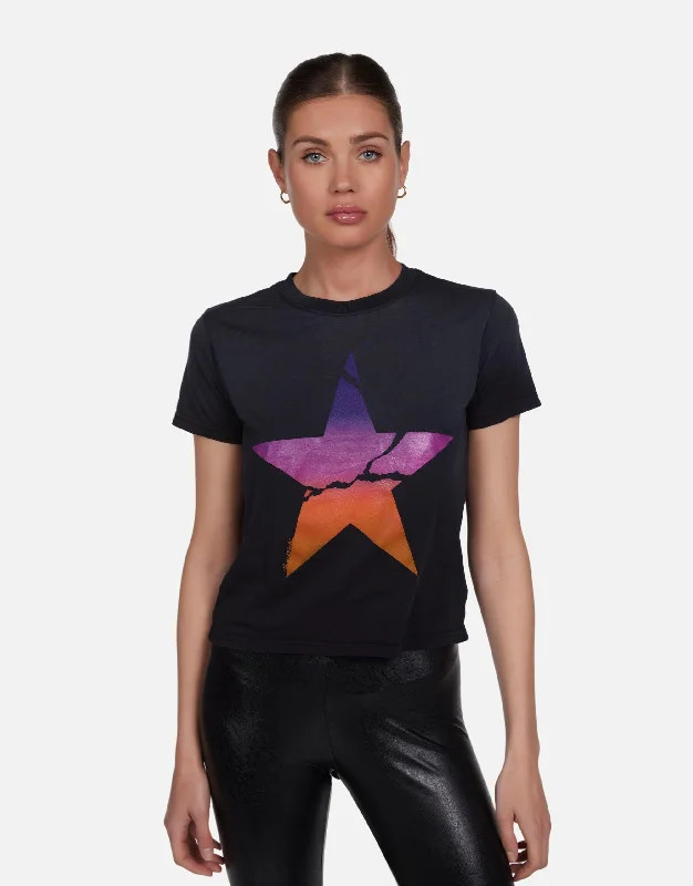 Women's Blouse with V-Shaped CollarUrsula Ombre Cracked Star