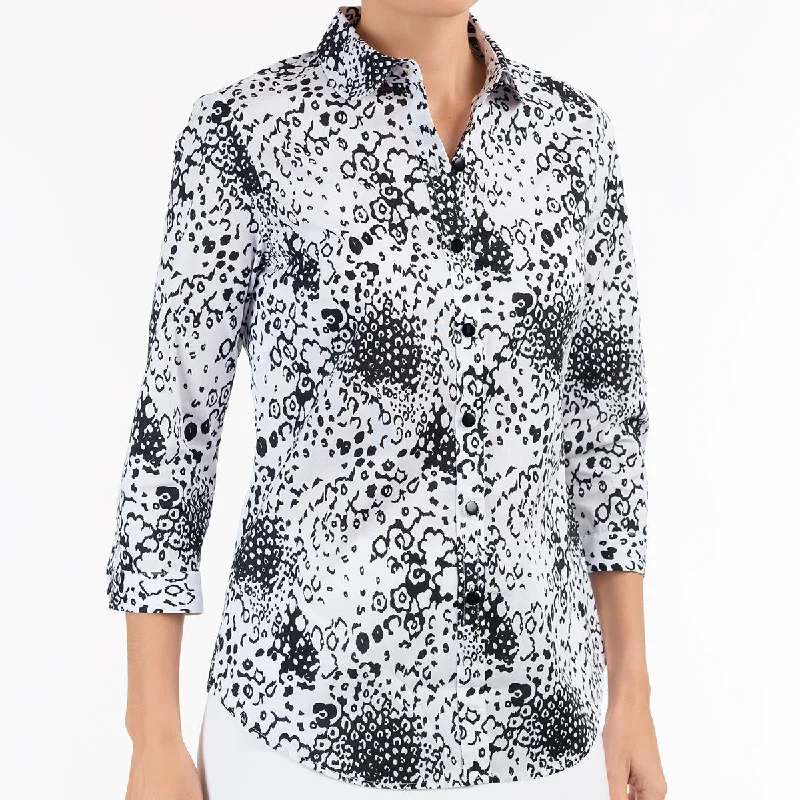 Women's Button-Up BlouseLS Kelly Blouse in Jardin Noir