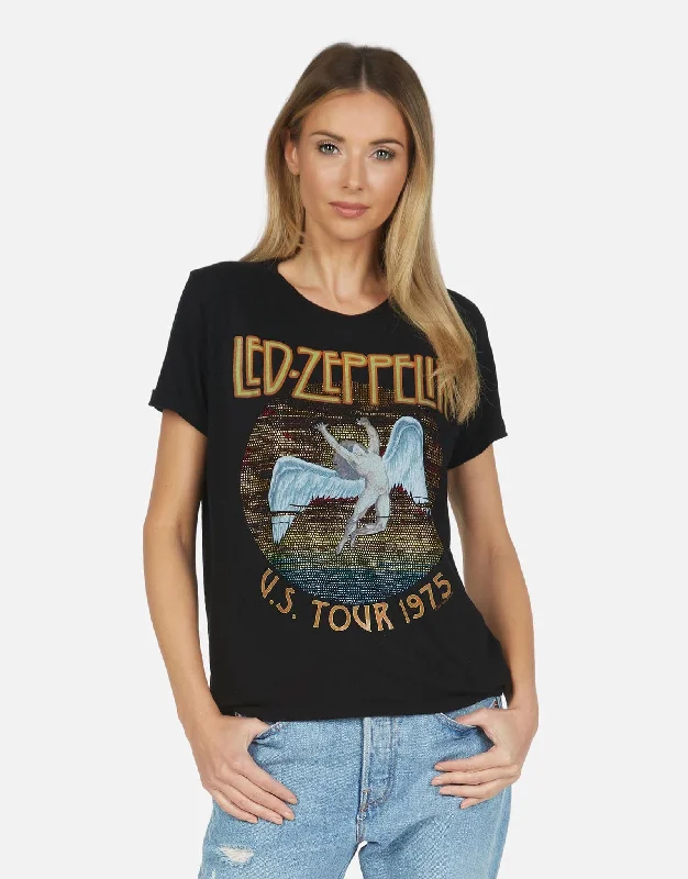 Women's Blouse with Mandarin CollarEdda Led Zeppelin