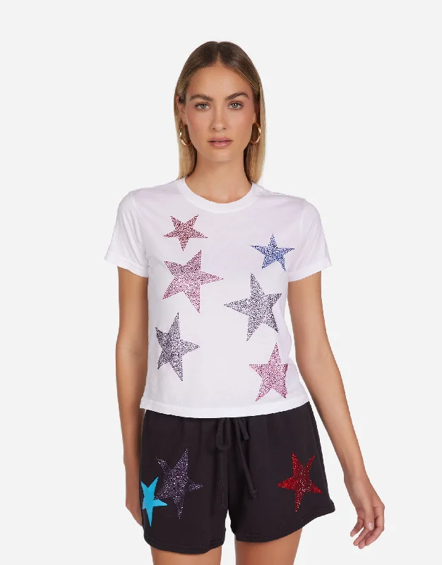 Women's Blouse with ZipperUrsula Color Crystal Multi Stars