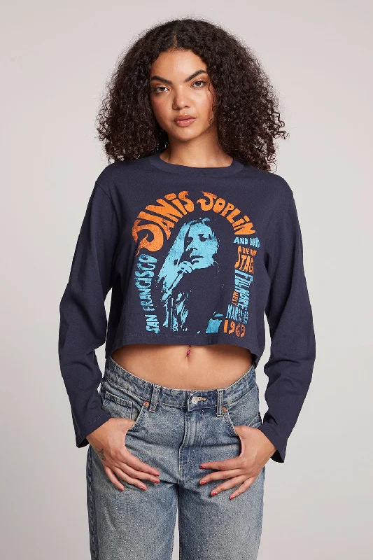 Women's Blouse with High CollarJanis Joplin Live In San Francisco Long Sleeve