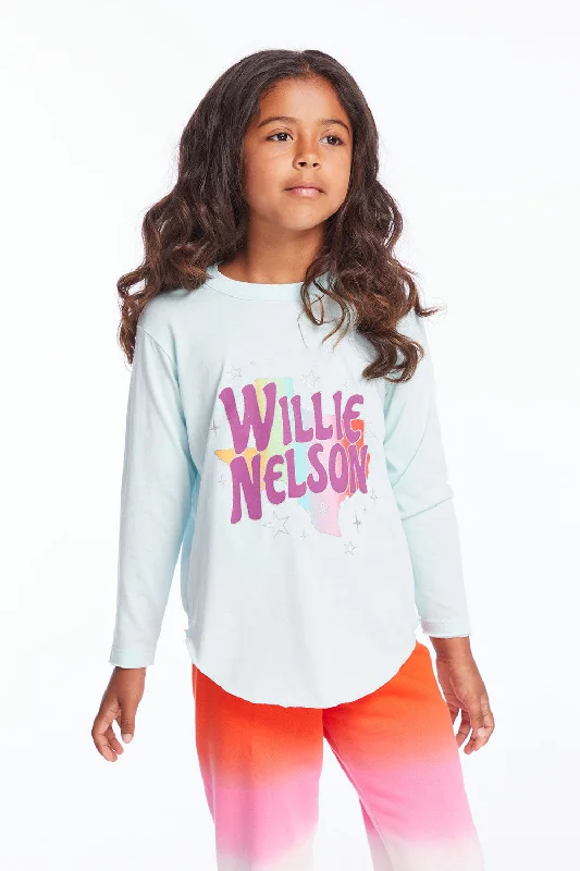 Women's Patterned BlouseWillie Nelson Texas Star Girls Long Sleeve