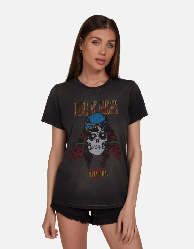 Women's Blouse with Narrow CollarWolf Guns N' Roses Skull