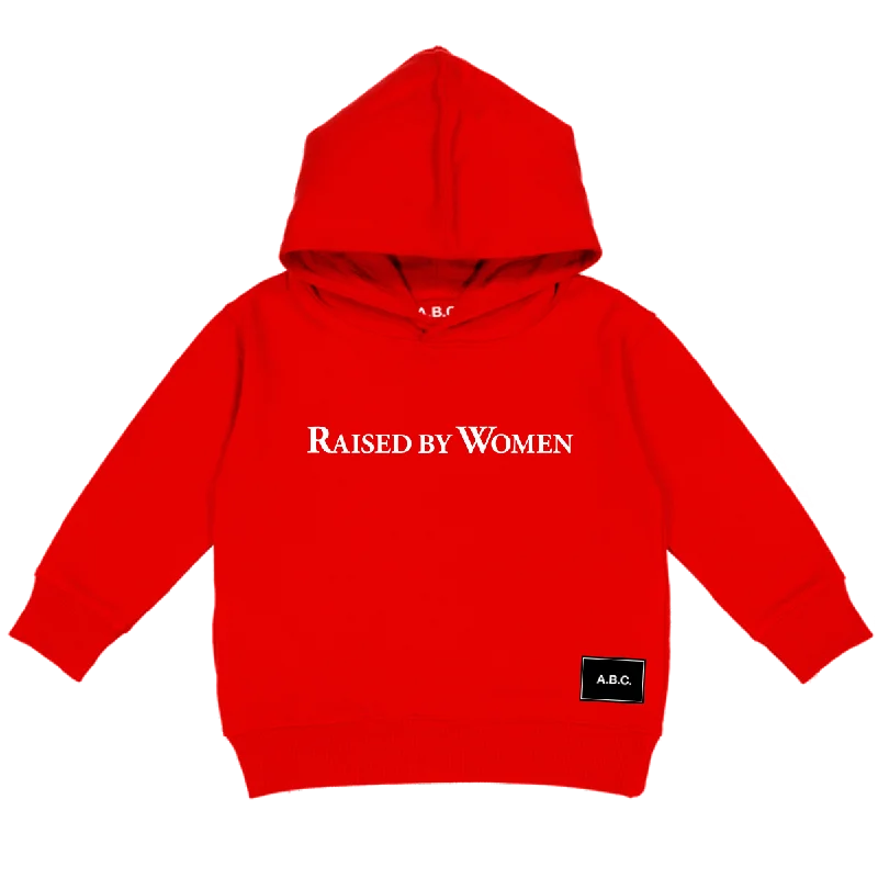 Women's Hooded Sweatshirts with Ombre LiningRAISED BY WOMEN HOODIE (RED)