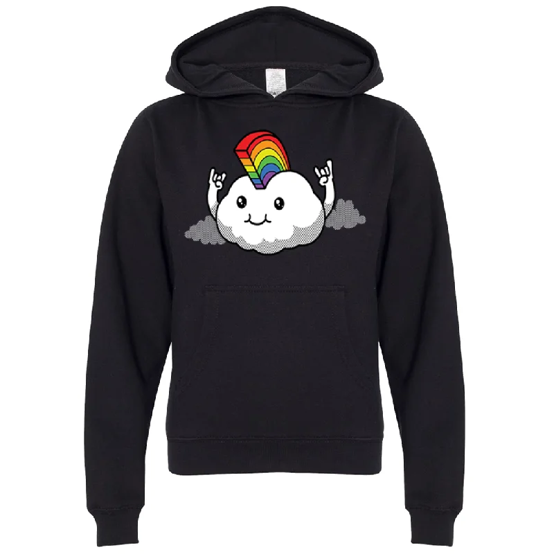 Women's Hooded Sweatshirts with Knit LiningRainbow Mohawk Cloud Premium Youth Sweatshirt Hoodie