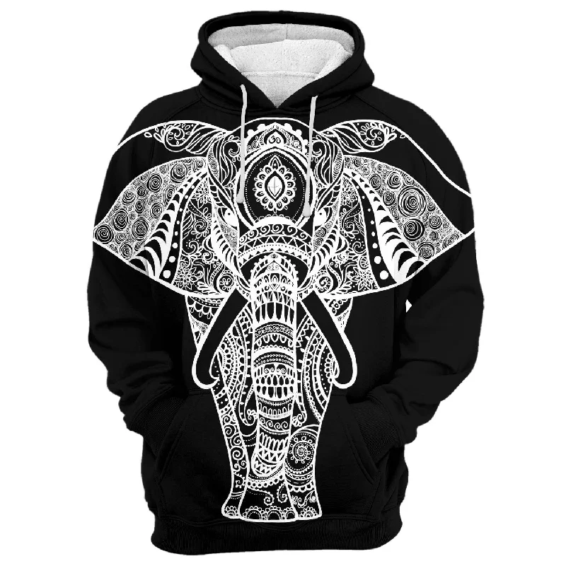 Women's Hooded Sweatshirts with Herringbone LiningElephant Hoodie