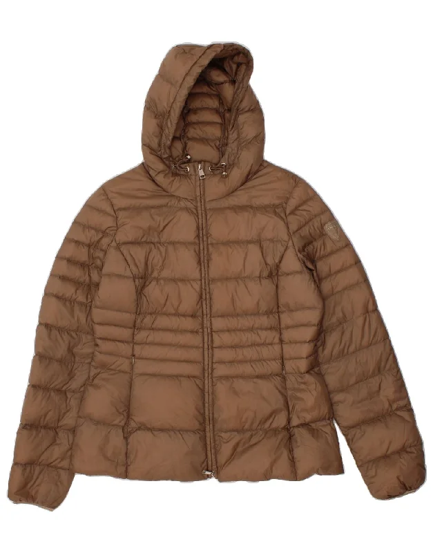 Women's Coats with Fur Trimmed SleevesLIU JO Womens Hooded Padded Jacket IT 48 XL Brown Polyamide