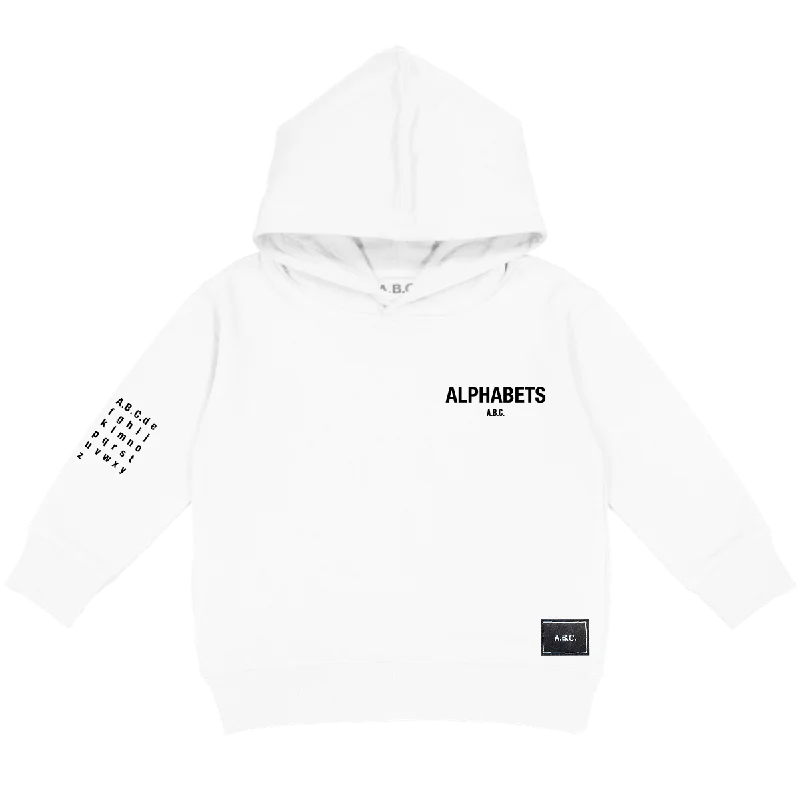 Women's HoodiesALPHABETS HOODIE (WHITE)