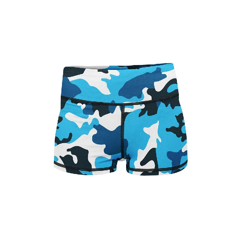 Women's Modern ShortsAqua Camo Yoga Shorts