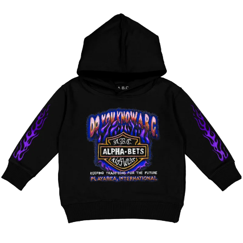 Women's Hooded Sweatshirts with Drawstring WaistDO YOU KNOW ABC HOODIE (BLACK/PURPLE)