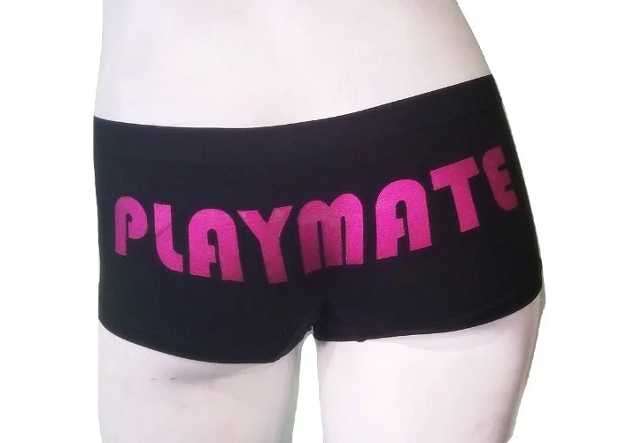 plus-size seamless panties in a variety of colorsPlayboy Boyshorts Pink Metallic Playmate - Small