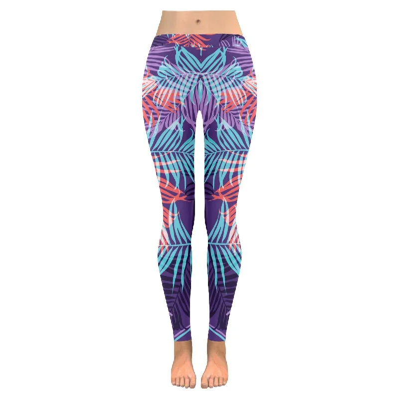 Zenzzle Tropical palm leaves graphic Low Rise yoga Leggings for women