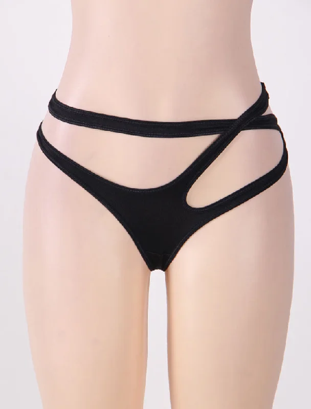 body-shaping underwear for women with tummy controlPlus Size Black Open Waist ladies Underwear