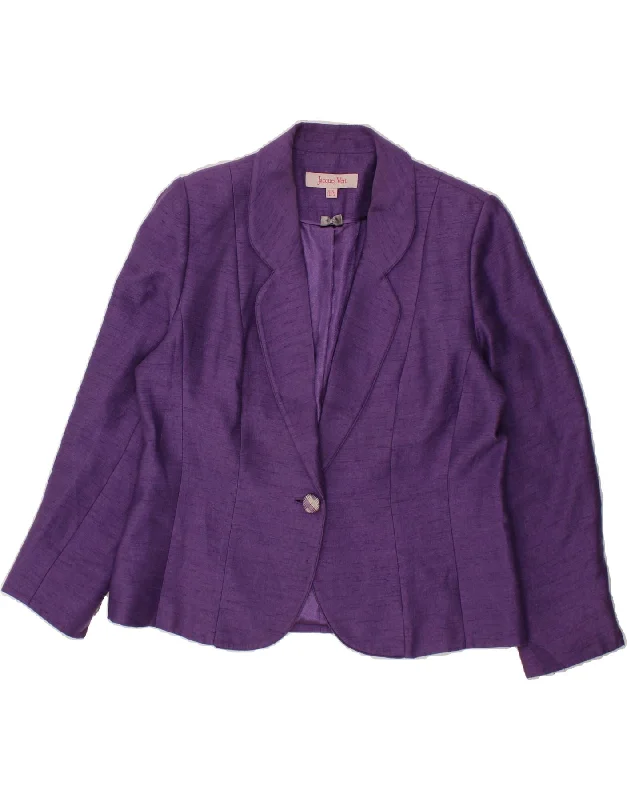 Women's Trench CoatsJACQUES VERT Womens 1 Button Blazer Jacket UK 16 Large Purple Viscose