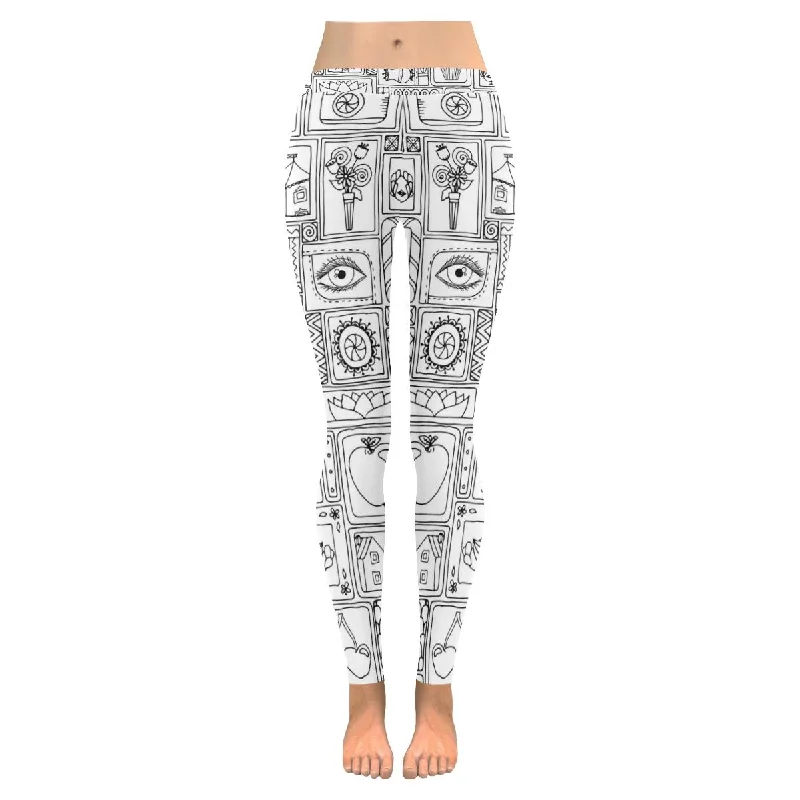 Zenzzle Geometric love and fruits graphic Low Rise yoga Leggings for women