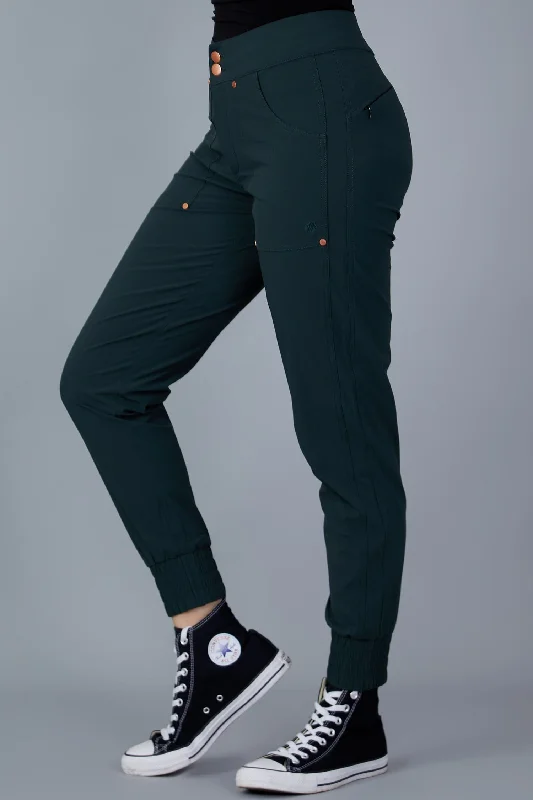 Women's Slim Fit ShortsCasual Stroll Pants - Forest Green