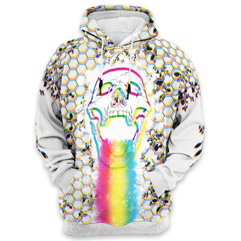 Women's Hooded Sweatshirts with Microfiber LiningRainbow Skull Hoodie