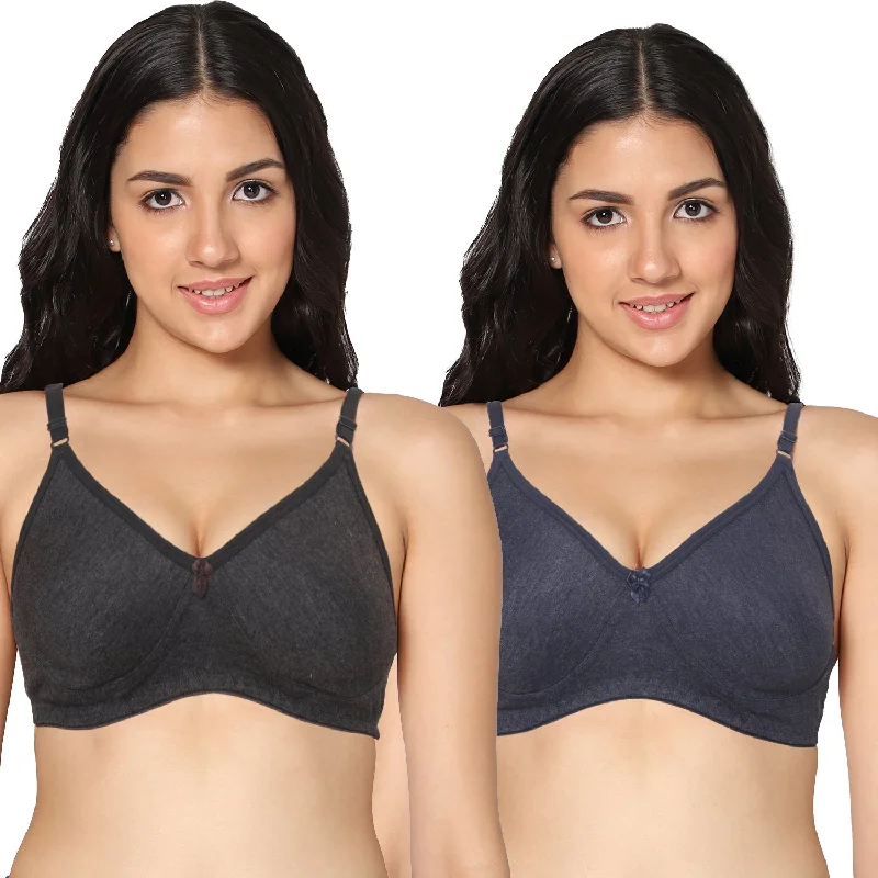 plus-size sports bra with mesh ventilationSoha Non-Padded Full Coverage T-Shirt Bra (Pack of 2)