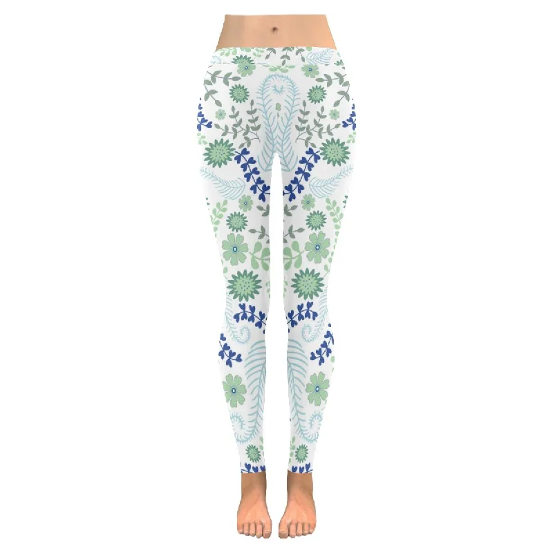 Zenzzle flowers and leaves pattern print Women yoga running Leggings