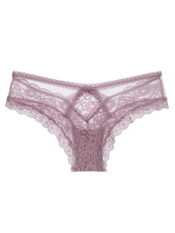 plus-size lace thong panties with stretch fabricGwen Lace Cross Thong Panty (5 colors)