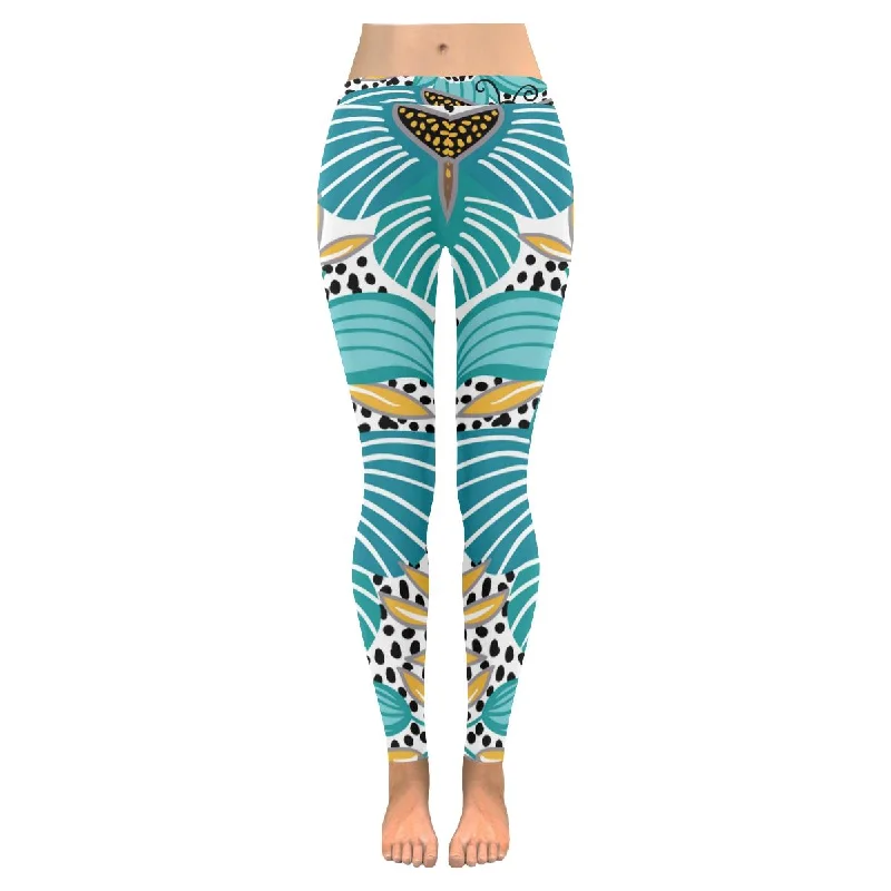 Zenzzle flowers and butterflies Low Rise Womens yoga running Leggings