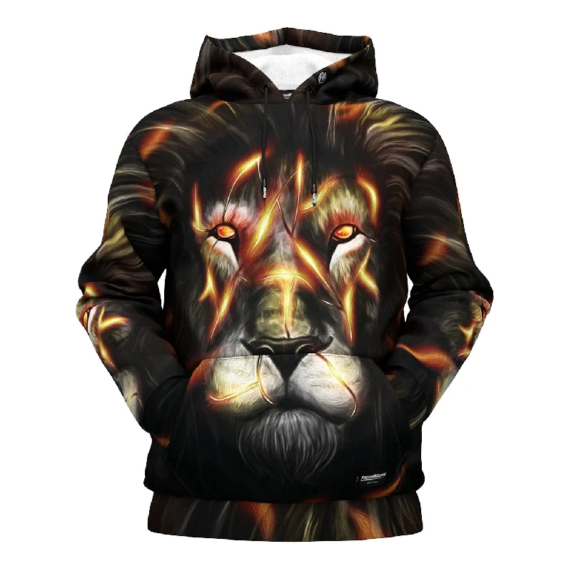 Women's Hooded Sweatshirts with Low WaistThunder Lion Hoodie