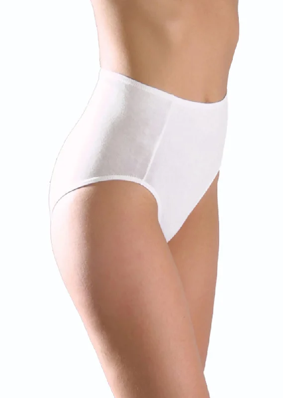 stretchable satin panties with a sheer lace waistbandElita Les Essentiels Classic Cut Full Cotton Brief 4026