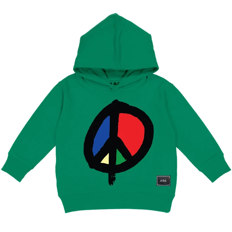 Women's Hooded Sweatshirts with Front PocketsWE WANT PEACE HOODY (GREEN)