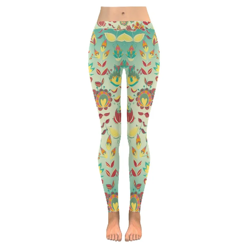 Zenzzle texture with flowers Graphic Low Rise yoga Leggings for women