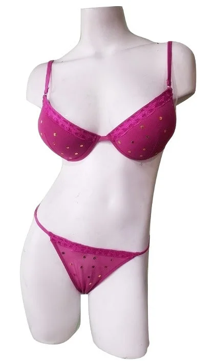 seamless underwear with a moisture-wicking finish for hot weather2 Piece Gold Sequin Bra & Panty Set