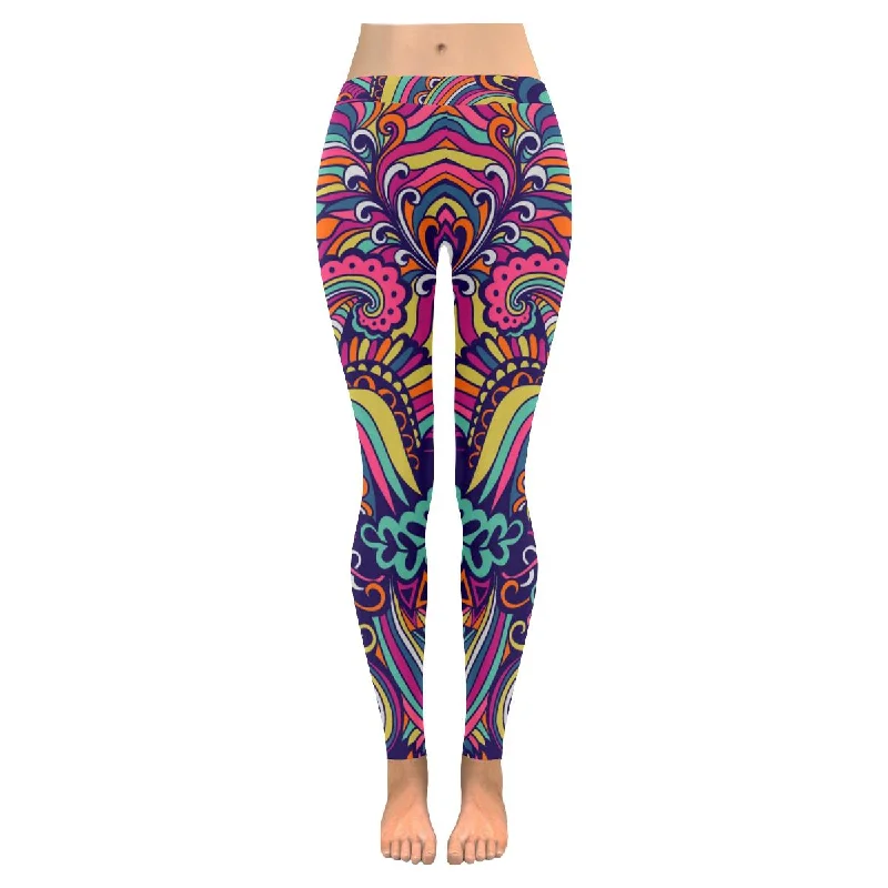 Zenzzle texture with abstract flowers print graphic yoga Leggings for women