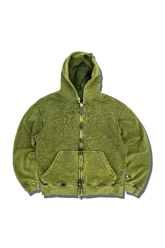 Women's Hooded Sweatshirts with Solid Color LiningExclusive Cross Country Zip Hoodie - Green Venom