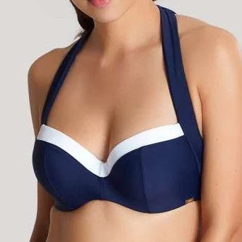 plus-size demi-cup bra with lace overlayPanache  Anya Cruise Moulded Multiway Bikini