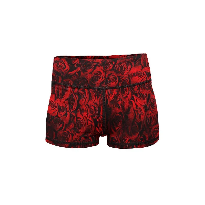 Women's Festival ShortsRed Rose Yoga Shorts