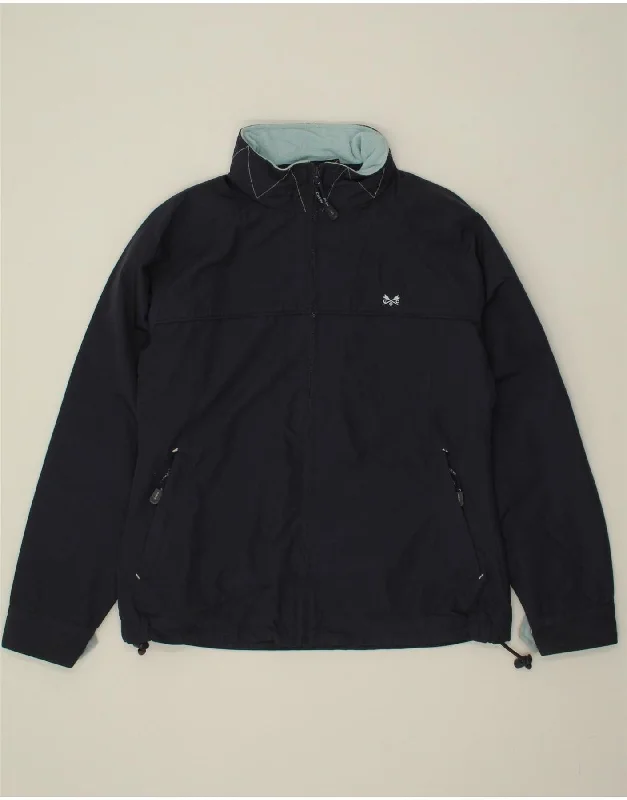 Women's Coats with ZipperCREW CLOTHING Womens Windbreaker Jacket UK 12 Medium  Navy Blue Nylon