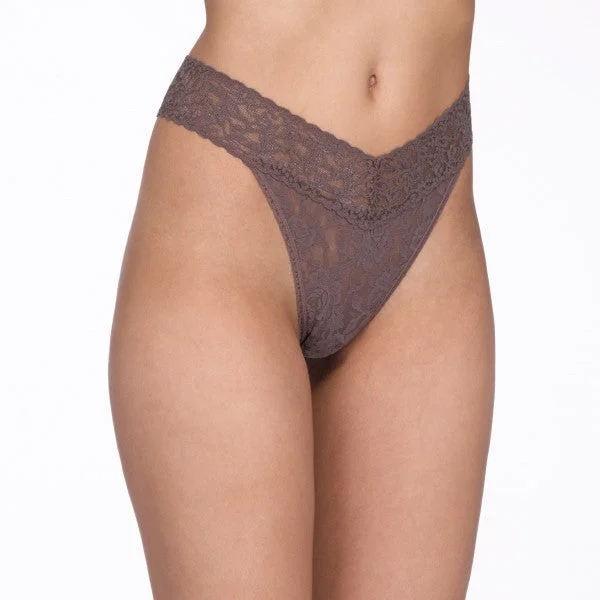 lightweight mesh panties for summer wearHanky Panky Signature Lace Original Rise Thong 4811