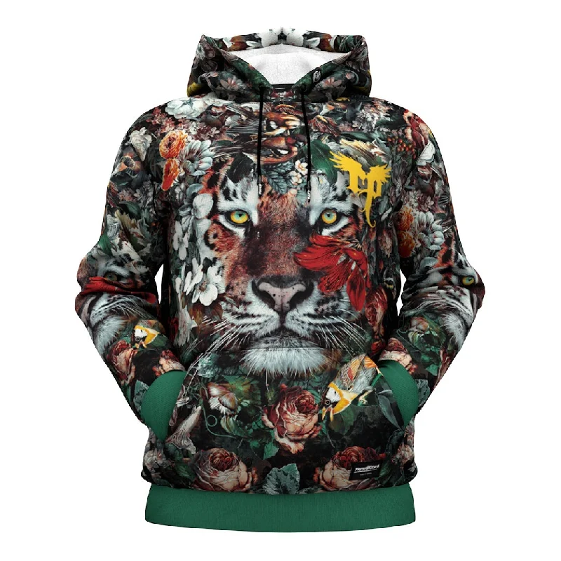 Women's Hooded Sweatshirts with Moisture-Wicking FabricFlower Tiger Hoodie