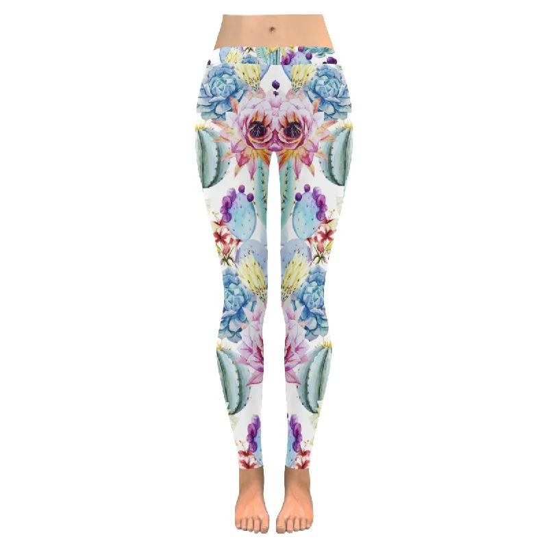 Zenzzle Colored Cactus pattern print graphic low rise womens leggings