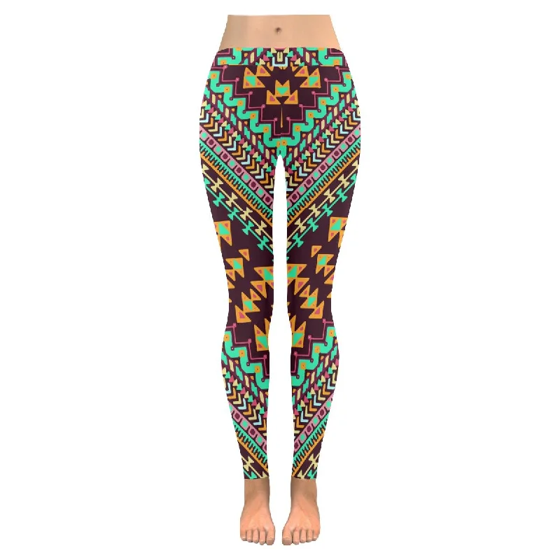 Graphic aztec ethnic and tribal ornament print yoga running Leggings for women