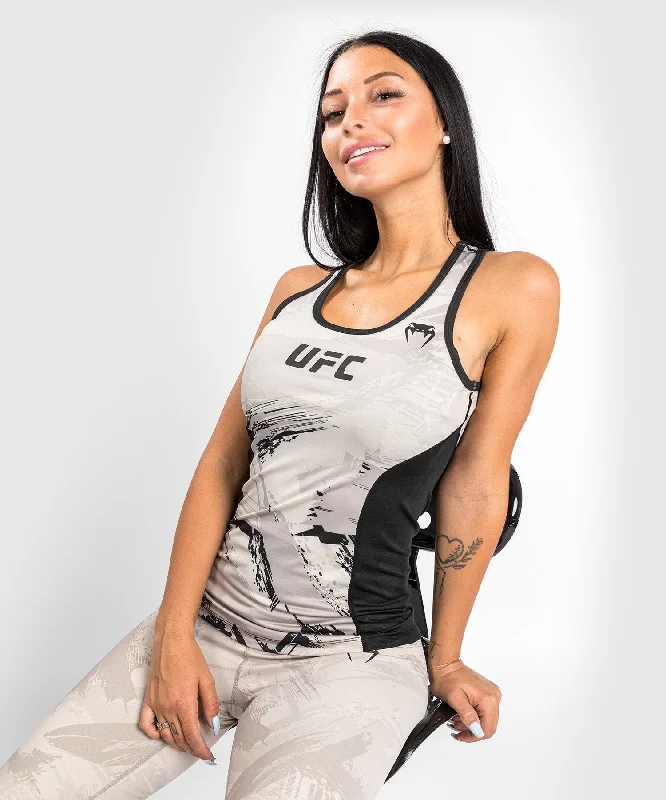 Women's Blouse with Collarless DesignUFC Venum Authentic Fight Week 2.0 Women’s Performance Tank Top - Sand/Black