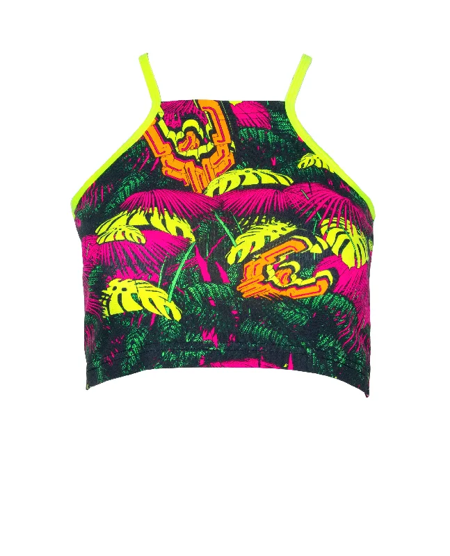 Women's Long-Sleeve BlouseTANK CROP TOP NEON JUNGLE