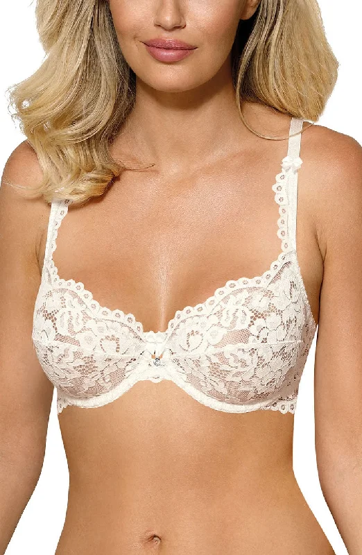 wireless bra with ruched sides for slimmingRoza Newia Ivory Soft Cup Bra