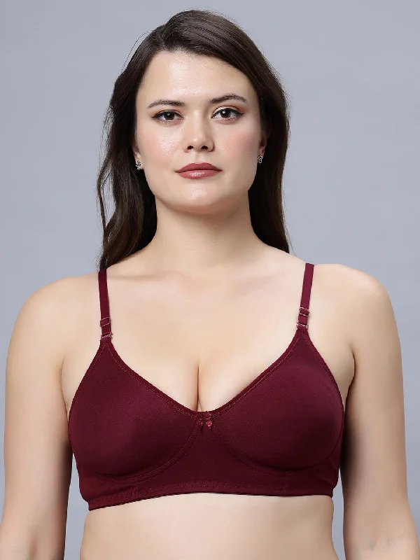 wireless bra with foam cups for shapeNon padded medium Coverage Maroon Color Everyday Bra (Pack of 1)