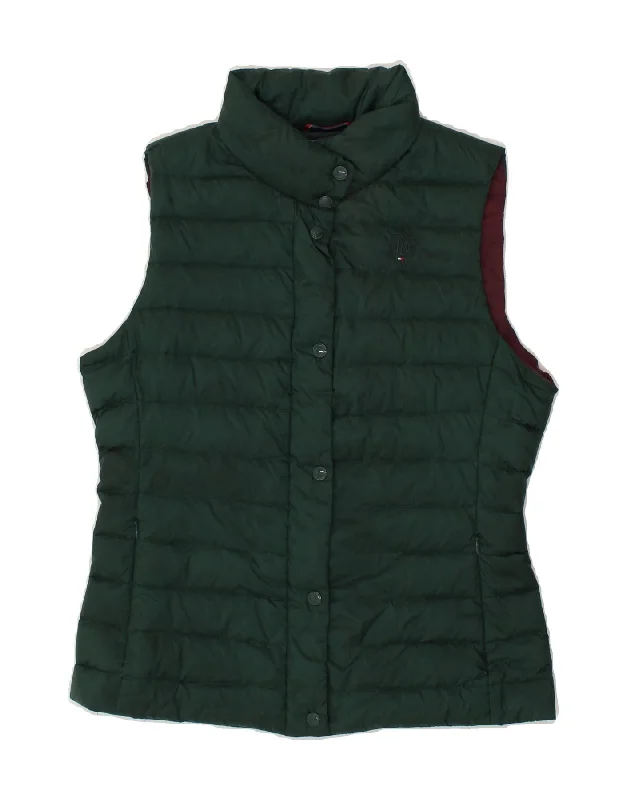 Women's Coats with Fur LiningTOMMY HILFIGER Womens Padded Gilet UK 10 Small Green Nylon