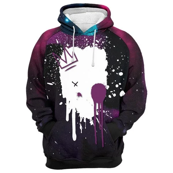 Women's Hooded Sweatshirts with Ribbed WaistGraffiti Style Hoodie