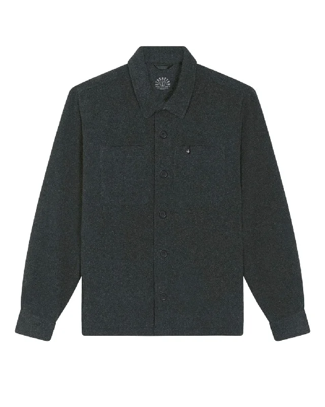 Women's Blouse with Notched CollarStroncton Overshirt Jacket - Dark Heather Grey