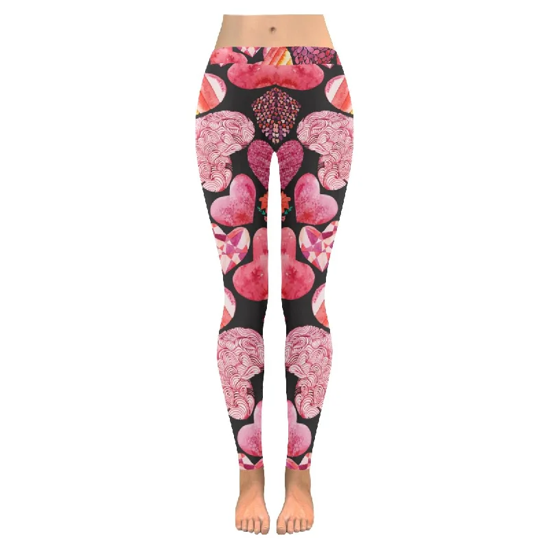 Zenzzle Watercolor hearts print graphic Low Rise yoga Leggings for women