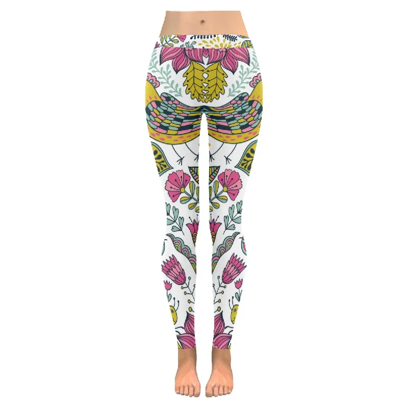 Zenzzle flowers birds and butterflies Low Rise yoga Leggings for women