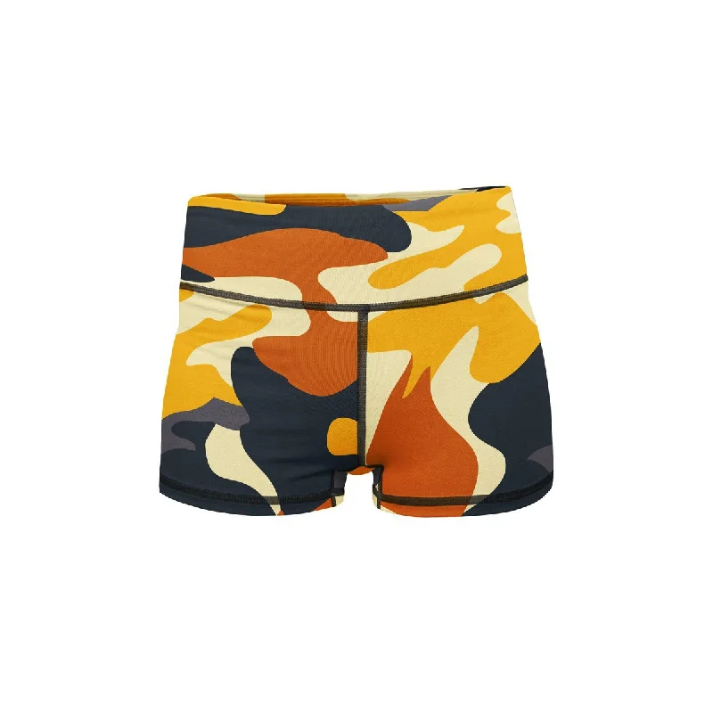 Women's Casual ShortsYellow Camo Yoga Shorts