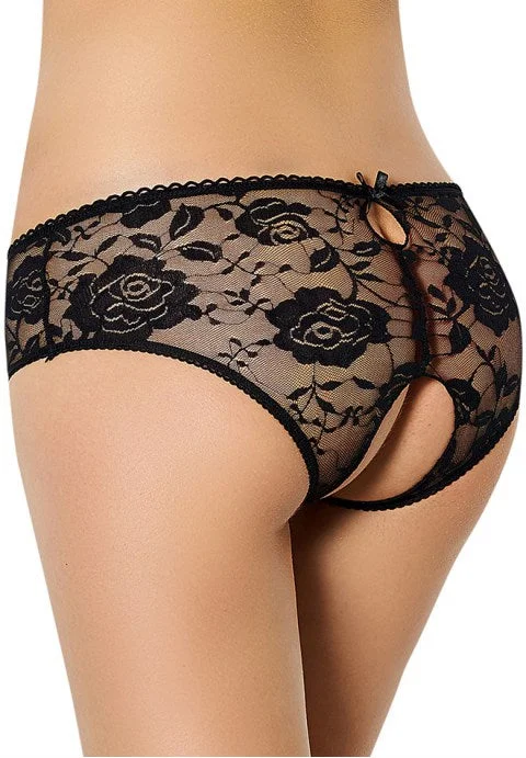 moisture-wicking mesh panties for intense workoutsPlus Size Floral Lace Strappy Open Crotch Panty